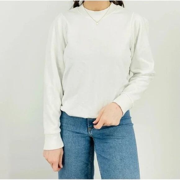 Nation LTD Crewneck Long Sleeve Pullover Sweatshirt White Medium - Picture 1 of 8